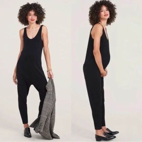 HATCH Women's Knit Onesie Maternity Jumpsuit Black Merino Wool One Size/S - Picture 1 of 11